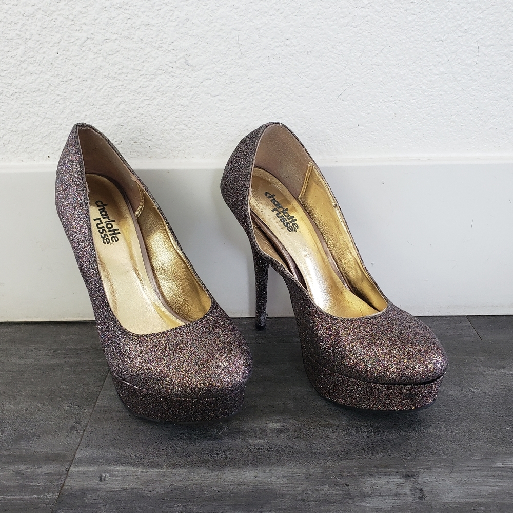 Colorful Glitter Detailed Cr Heels